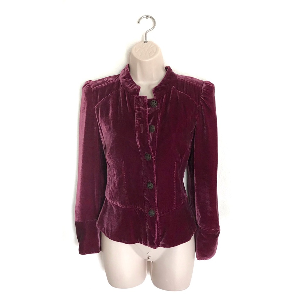 **** SOLD **** Classiques Entier Red Velvet Jacket Blazer